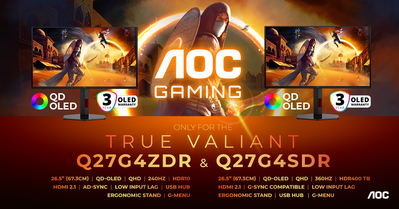AOC Debuts First QD-OLED Monitors in Gaming Lineup with Stunning 360 Hz Refresh Rate