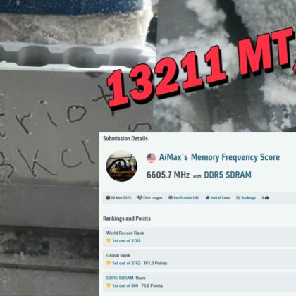 DDR5 Overclocking Milestone Reached with 13211 MT/s on Z890 AORUS Tachyon ICE