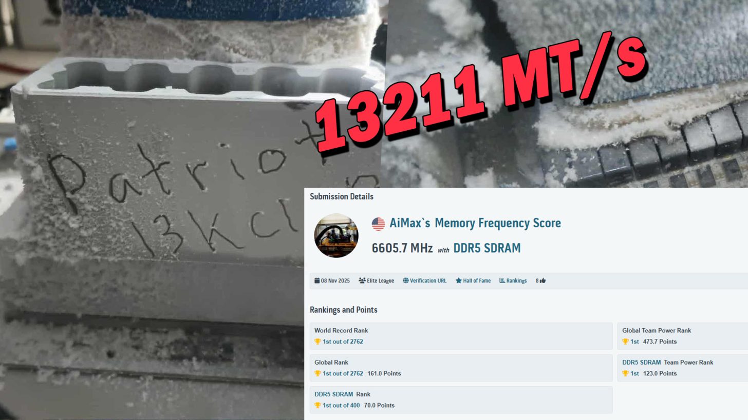 DDR5 Overclocking Milestone Reached with 13211 MT/s on Z890 AORUS Tachyon ICE