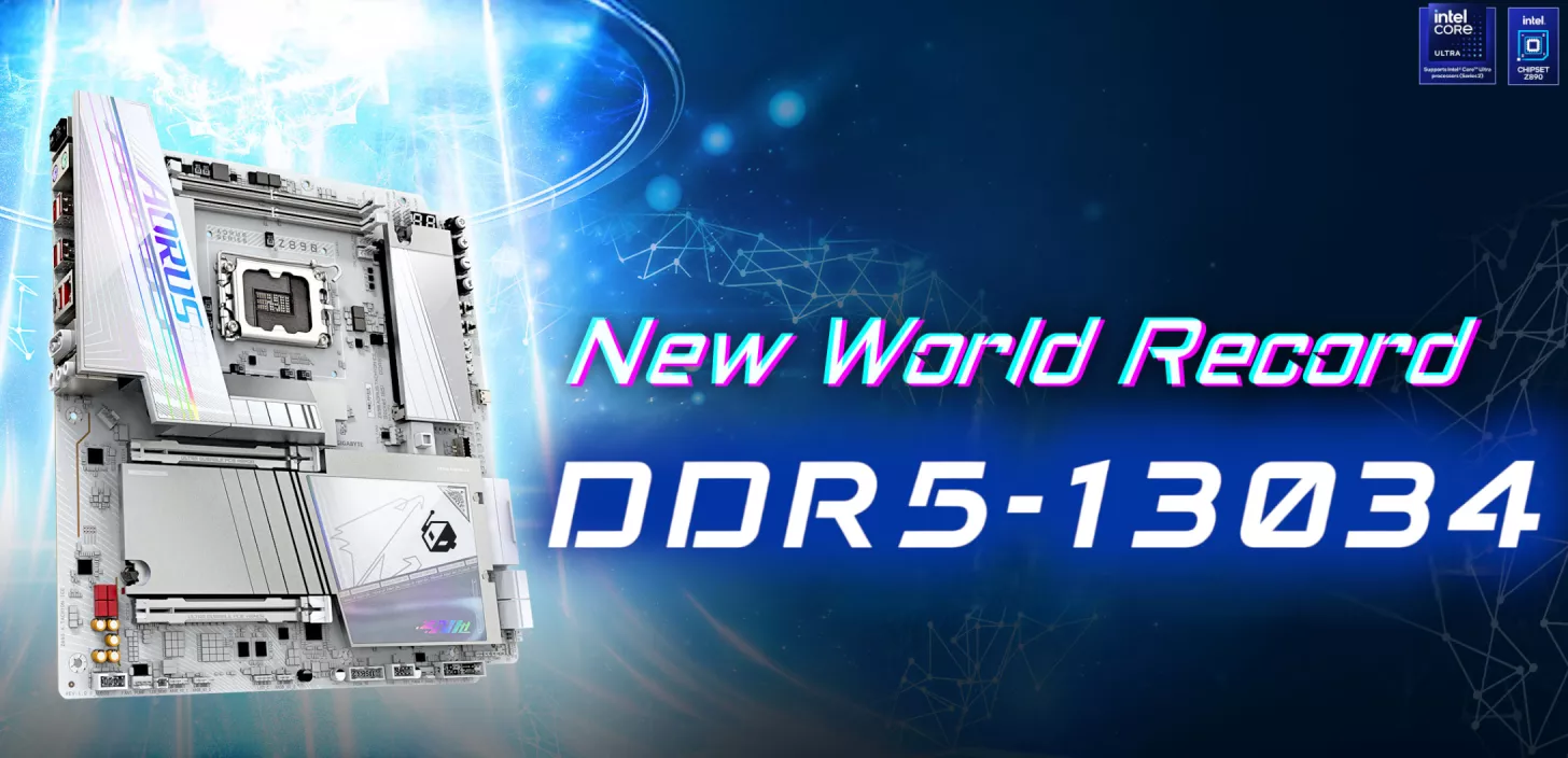 Gigabyte Breaks DDR5 Memory Frequency Record on Z890 AORUS Tachyon ICE with 13,034 MT/s