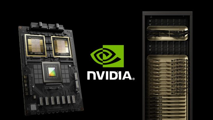NVIDIA technology hardware with logo, featuring advanced computing components.