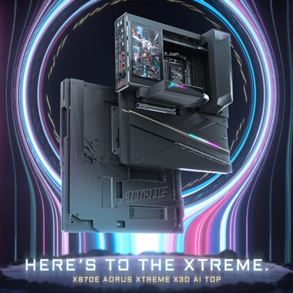Unleashing the Power: Gigabyte X870E AORUS Xtreme X3D AI TOP Boasts 28 VRMs, Advanced Cooling, 5″ LCD, and DDR5-9000 Compatibility