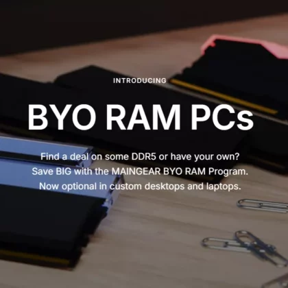 MAINGEAR Tackles DDR5 Memory Shortage: Gamers Can Customize PCs Without RAM and Use Their Own Kits