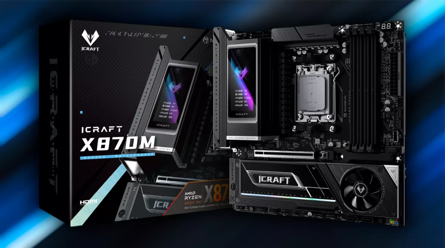 Maxsun Reveals iCraft X870M Motherboard: Next-Gen Ryzen-Ready with 400W TDP, Large Display & Advanced Cooling