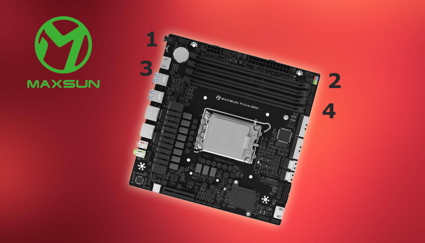 Maxsun Unveils MS-PC Farm B860I: A Unique Four DIMM Mini ITX Motherboard