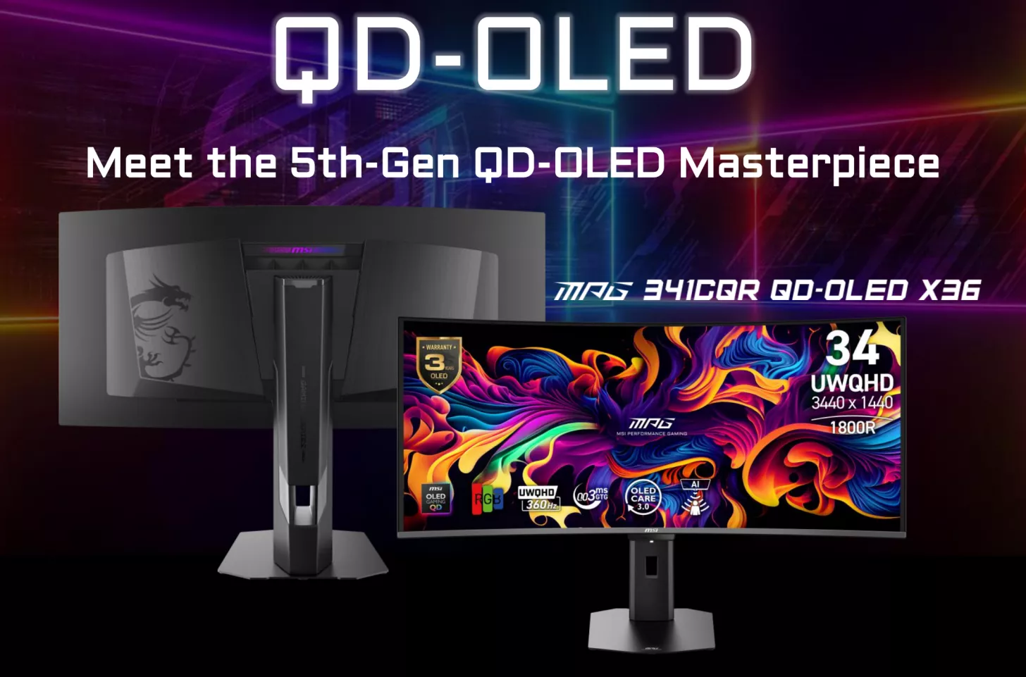 MSI Unveils World's First Gaming Monitor with Samsung's 5th Gen QD-OLED Panel